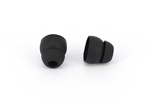 10pcs Black Double Flange Replacement Silicone Earbuds EarTips 4.1mm Connector(Fits PowerBeats 2 wireless) - color: Black