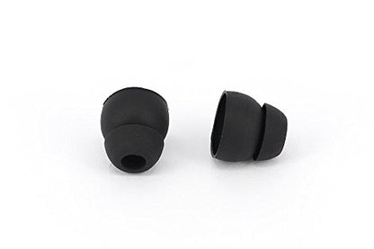 10pcs Black Double Flange Replacement Silicone Earbuds EarTips 4.1mm Connector(Fits PowerBeats 2 wireless) - color: Black