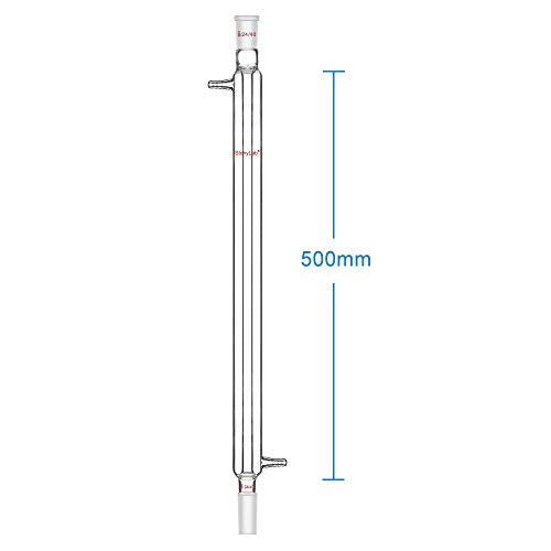 StonyLab Borosilicate Glass Liebig Condenser with 24/40 Joint 500mm Jacket Length Lab Glass Condenser - size: 500 mm