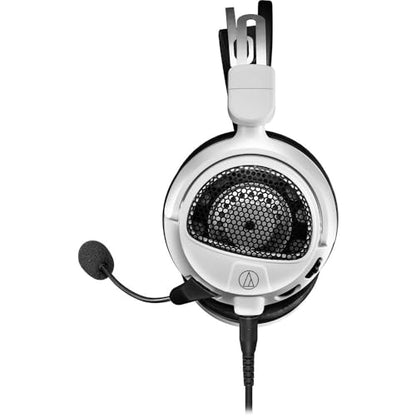 Audio-Technica Consumer ATH-GDL3 Open-Back Over-Ear Gaming Headset with Microphone Bundle with Headphone Accessories (White)