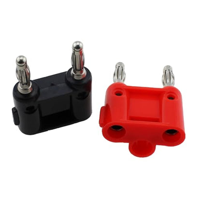 RLECS 6PCS Banana Plug Speaker Connector Dual Row Siamese Speaker Plug Black and Red Dual Banana Plug 40MM/1.57Inch Suitable for Multimeter and Stereos and Speaker