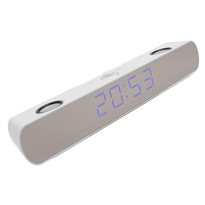 Zunate Bluetooth Speakers Desktop PC Soundbar, HiFi Stereo USB Wired AUX in Gaming Speaker - Built in Subwoofer, Alarm Clock, FM Radio for Laptop PC (White), Zunatea3gw02dut1-12 - color: White