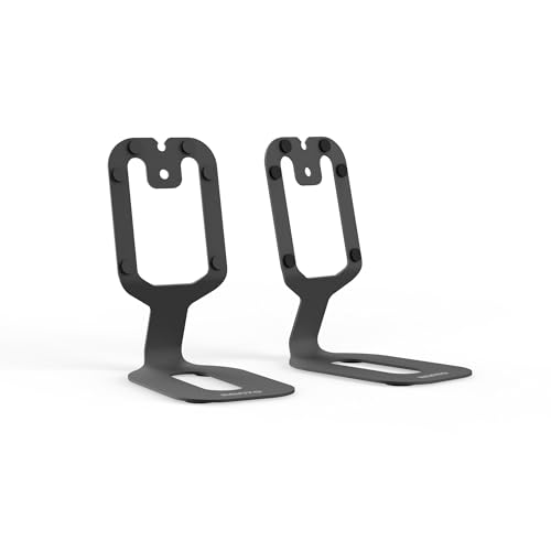 Kanto SU2 Rear-Mounted Desktop Speaker Stands for Uki and Ora | Elevated and Angled to Improve Sound | ¼-20 Thread | Holds 3.1 lbs | Pair | Black