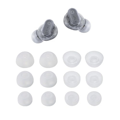 6 Pairs Replacement Silicone Ear Tips Compatible with Beats Studio Buds/Fit Pro/Studio Buds +, Silicone Earbuds Eartips Buds Cover Set for Beat Studio Buds (Transparent Without Pen) - color: Transparent without Pen