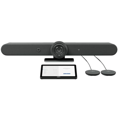Logitech Rally Bar Room Kit, 4K PTZ Video Conferencing System with Beamforming Microphones for Medium to Large Rooms