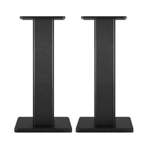 Universal Floor Black Speaker Stands, 22.64 Inch Surround Sound Stands Supports 150LB, Non-Slip Pads & Cable Ties, for Bookshelf Speaker,Satellite Speakers,Studio Monitors, Easy Installation