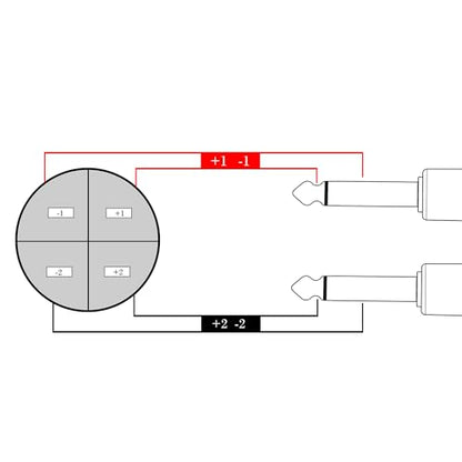 WJSTN-051 Speak-on 4-Pole to Dual RCA Break Out Splitter Cable Speakon Splitter Cable,for Speaker (Speakon to 1/4 TS) - style: Speakon to 1/4 TS