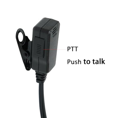 Acoustic Tube Earpiece Compatible with ICOM IC-V8 IC-F4011 | Clear acoustic tube, dual mushroom earplugs, in-line PTT mic, PU cable; Compatible with ICOM IC-F3011 IC-F3021 IC-V82 2-Pin