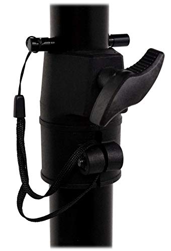 Rockville RVSM1 Black Pair Adjustable Height Studio Monitor Speaker Stands | 33"-45" Height Range, 80 lb Capacity, EVA Isolation Pads, Steel Construction, Security Pin Lock