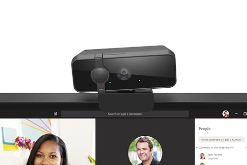 Lenovo HD 1080p Webcam (300 FHD)- Black w/ 95° Wide Angle, 360° Rotation Pan & Tilt, Dual Microphones, Privacy Shutter - color: Black, style: 300 FHD