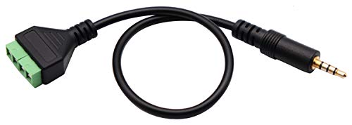 3.5mm Screw Terminal Block Cable 3.5mm (1/8inch) Stereo TRRS Audio Male to 4 Pin/Way Female Bolt Screw Headphone Balum Converter Adapter Cable（30CM/2Packs) (4Pole/M) - color: 4Pole/M