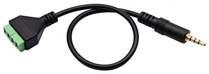 3.5mm Screw Terminal Block Cable 3.5mm (1/8inch) Stereo TRRS Audio Male to 4 Pin/Way Female Bolt Screw Headphone Balum Converter Adapter Cable（30CM/2Packs) (4Pole/M) - color: 4Pole/M