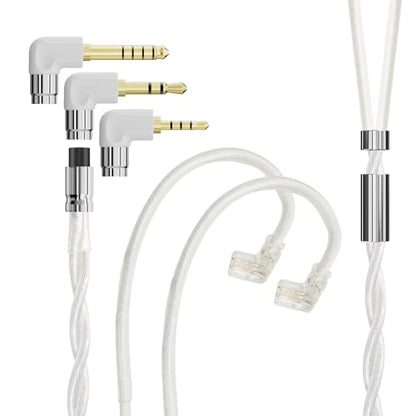 ARTTI A9 Earphone Cable 2.5/3.5/4.4mm 3in1 Plug 2 Cores 756 Strands Silver-Plated 7N OCC Copper Upgrade Cable, DQC/MMCX Plug (QDC Bend) - size: QDC BEND
