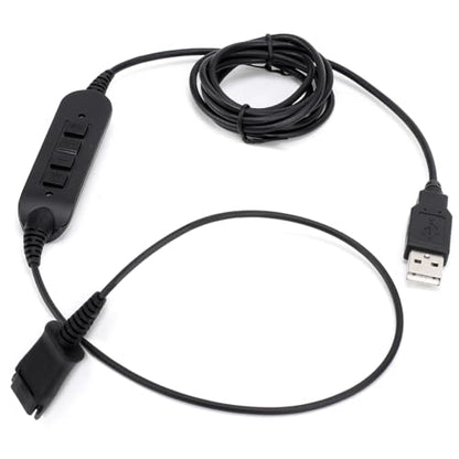 VT QD to USB Adapter Cable Compatible with 4-Pin Plantronic-Poly QD Headset with a Quick Disconnect with Volume Control and Mute Microphone/Speaker (PLT-QD-USB(02)) - style: PLT-QD-USB(02)