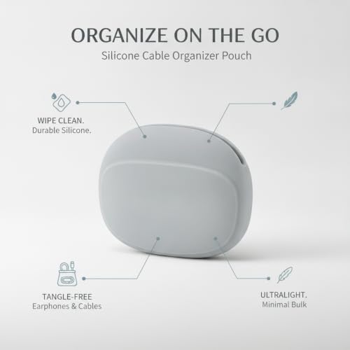 Silicone Organizer Pouch for Small Tech Accessories, Compact Travel Case for Cables and Adapters