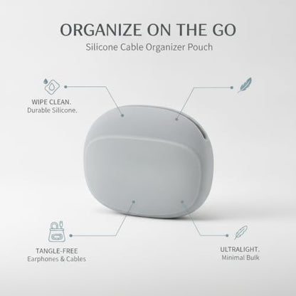 Silicone Organizer Pouch for Small Tech Accessories, Compact Travel Case for Cables and Adapters