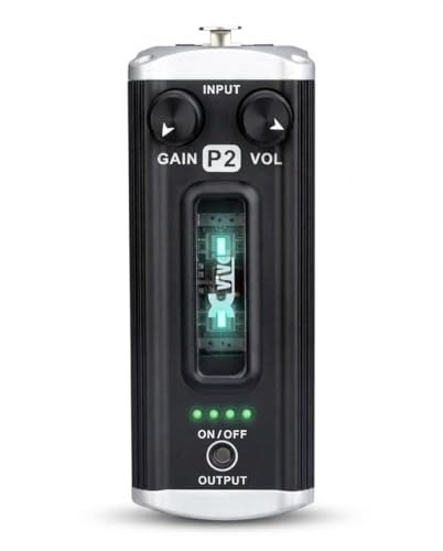 Xvive P2 Tube Microphone Preamp with Nutube, +40dB Clean Gain Booster for Dynamic & Ribbon Mics, Balanced XLR, USB-C Rechargeable, for Podcast, Streaming, Studio & Live