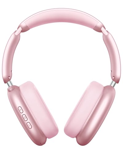 Wentronic Y02 Active Noise Cancelling Wireless Headphones, Pink | Over-Ear, Bluetooth, 60H Playtime,Crystal Clear Calls, Hi-Res Audio, Big Bass, Foldable Lightweight for Travel Home Office - color: Pink