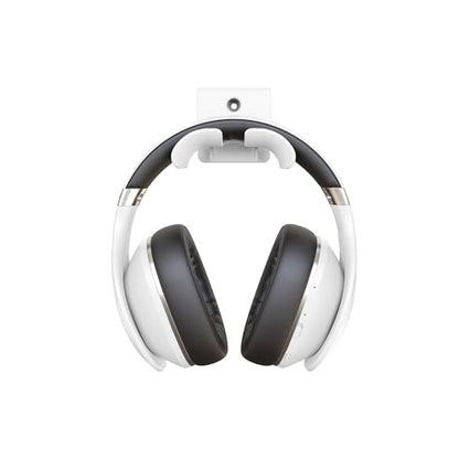 Headphone Wall Mount, Under Desk Headphone Hanger, Controller Holder, Gamepad Controller Holder, Adhesive/Screws, Universal Hanger Hook (White) - color: White