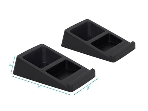 Monoprice Tilted Wedge Desktop Speaker Stands (Pair) for Small Sized Speakers, Anti-Vibration, 15 Degrees of Tilt, for Bookshelf Speakers and Studio Monitors