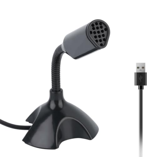 USB Computer Microphone Professional Network Chat Tool Plug and Play Suitable for Desktop and Laptop Computers (Black)