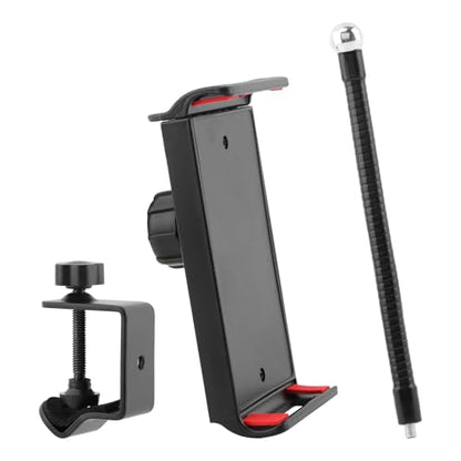 Mic Stand Phone Holder, Flexible Phone Holder for Microphone-Stand, Adjustable Mic Stand Holders for Most Mobile Phones And Tablets(COLOR:Black)