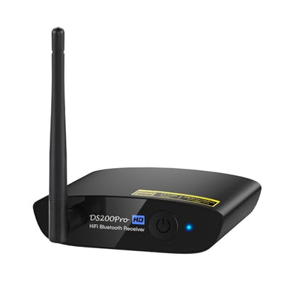 1Mii DS200Pro Bluetooth 5.3 Receiver for Home Stereo, HiFi Wireless Audio Adapter with LDAC, Built-in DAC, Long Range, Optical & RCA Outputs - color: Black