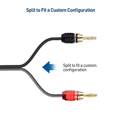 Cable Matters Heavy Duty 12 AWG Speaker Wire, 12ft, Black | Single OFC Speaker Cable with Banana Plugs - size: 12 Feet