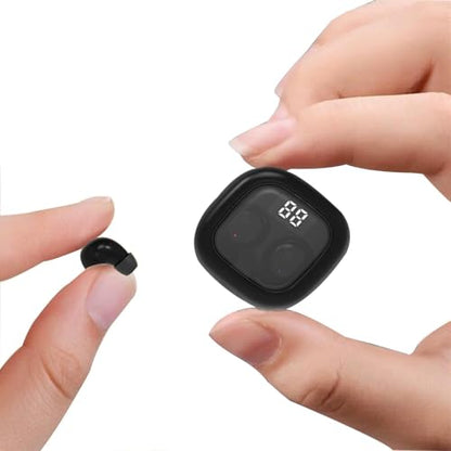 Ear Buds Invisible Mini Earbuds Wireless Bluetooth Smallest Low Profile | Micro Tiny Discreet Hidden Earbuds for Work, Small Headphones, Sleep Wireless Earphone IPX5 Waterproof for Small Ear Canals - color: Black