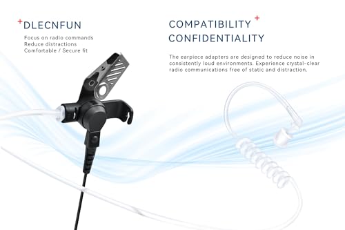 Covert Acoustic Tube Earpiece - for 2 Way Radios,Big MIC and PTT Surveillance Kit Headset,2-pin Plug Output 2-Wire Eartips, Compatible with Kenwood Walkie Talkie