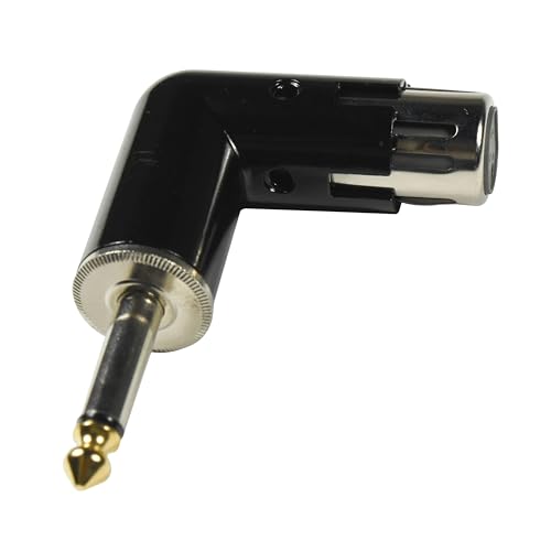 HQRP 2-Pack 3-Pin XLR Female to 1/4" / 6.35 mm Male TS Angle Adapter with 4 Adjustable Angle Positions Right Left and 90 Degree Compatible with Mixers, Microphones, amplifiers, EQ, Rack Gear, etc - style: XLR Female to 1/4" TS