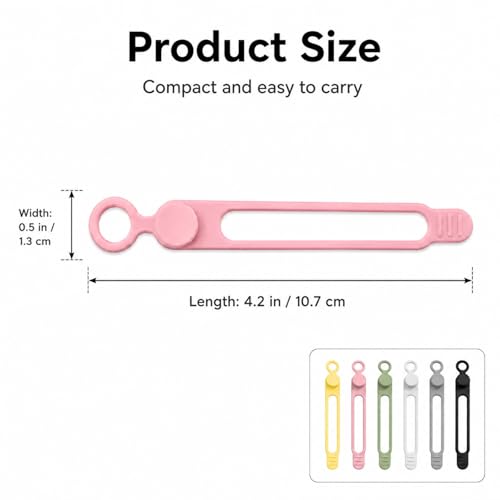 Silicone Cable Organizer 6 Pack Reusable Cord Straps for Charger Wires