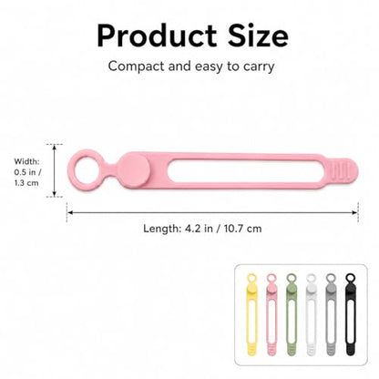 Silicone Cable Organizer 6 Pack Reusable Cord Straps for Charger Wires