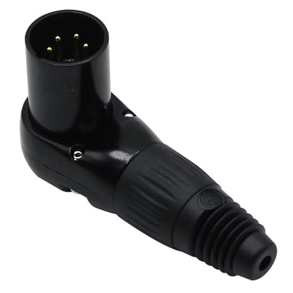 Adjustable Angle 4-Pin XLR Cable Connector 90 Degree Right Angle XLR 4 Pin Male Plug Connectors Mic Cable Plug Audio Adapter for Microphone,Mixers,Black