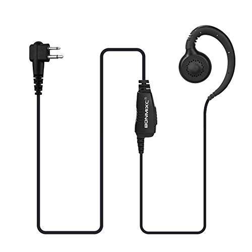 2-Pack Walkie Talkie Earpiece with Mic 2.5mm/3.5mm 2-Pin for Motorola Radio | Two Way Radio Headset with PTT