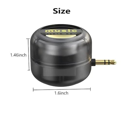 Mini Portable Plug-in Speaker, 3.5mm AUX Audio Jack Sound Amplifier, Loud Volume Booster for Phone Calls, Tablet, MP3, Musical Instruments, Pocket Size Design, No Bluetooth, No Cable Needed