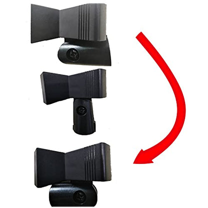 Microphone Clips for Stands,4 Pack Universal Wireless Mic Clip Holder with 5/8 to 3/8 Microphone Adapter,Knob Adjustable 180 Degrees - color: 4 Pcs