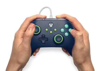 PowerA Wired Controller for Xbox Series X|S - Mariner Blue, gamepad, video game/gaming controller, works with Xbox One, Officially Licensed - style: Marine Blue