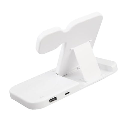 Fabater Wireless Charging Station, 15W Fast Foldable with 4 in 1 Charging Dock, Multi Device Charger Stand for Phone Watch Headphone Travel