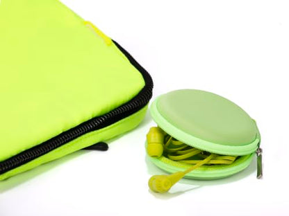 Ginsco Mini-Portable Hard Shell Earbuds Case for Apple EarPods Headphones USB-C Wired Ear Buds/Skullcandy Jib Wired Earbuds, Travel Case for Earphones Earplugs (2, Green) - color: Green