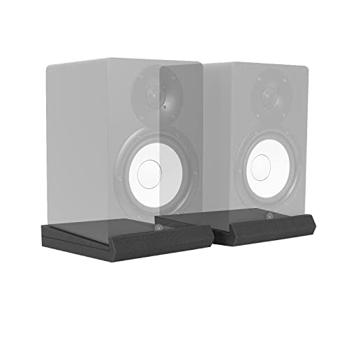 AxcessAbles Studio Speaker Isolation Pads for 6.5, 7, 8 Inch Studio Monitors | High Density Acoustic Foam Riser Prevents Vibrations Fits Most Stands | Isolation for Subwoofer, Large Speaker - 2 Pack - size: 6" to 8" Speakers