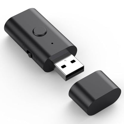 Bluetooth 5.3 Transmitter/Receiver, 3.5 mm Auxiliary Wireless USB Adapter | Low latency, built-in microphone, hands-free calling, no drivers required—suitable for TVs, computers and speakers