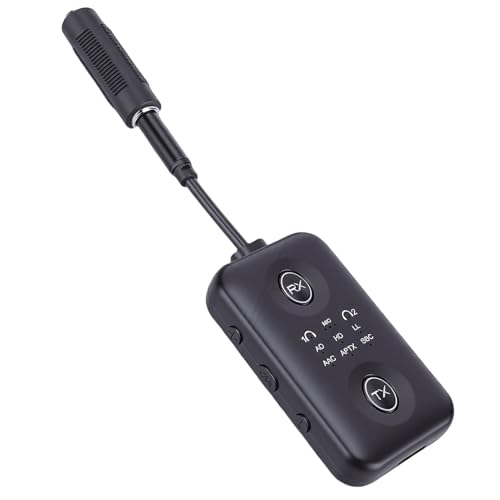 Pomya 2-in-1 Bluetooth 5.4 Transmitter Receiver | Rotatable Audio Jack Wireless Adapter Low Latency for TV PC Car, 300mAh
