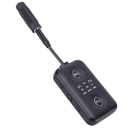 Pomya 2-in-1 Bluetooth 5.4 Transmitter Receiver | Rotatable Audio Jack Wireless Adapter Low Latency for TV PC Car, 300mAh