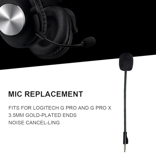 Replacement Game Mic for Logitech G Pro X & G Pro Gaming Headset Detachable Microphone Boom Gaming Headsets 3.5mm Jack Noise Canceling Mic Only