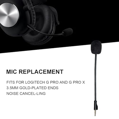 Replacement Game Mic for Logitech G Pro X & G Pro Gaming Headset Detachable Microphone Boom Gaming Headsets 3.5mm Jack Noise Canceling Mic Only