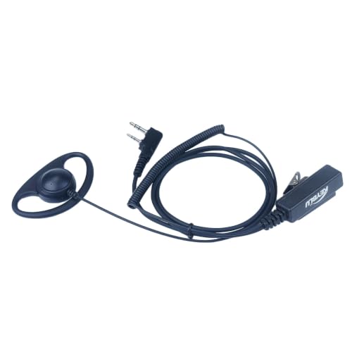 D Shape Earpiece Headset with Big PTT for 2 Pin Walkie Talkie Radio Compatible with Baofeng Kenwood Arcshell V-5R BF-F8HP BF-888S AR-5 - color: Kenwood