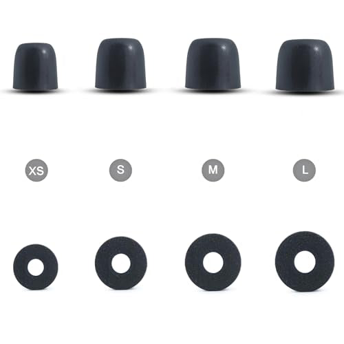 Klowcok Replacement Foam Ear Tips for Axil GS Extreme 2.0/3.0, XCOR PRO, XS - size: Extra Small