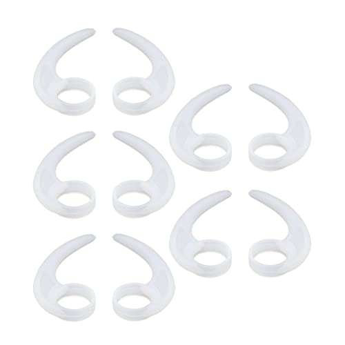 5 Pairs Silicone Earbud Hooks Earphone Sport Grips Flaps W-ings Adapters Eartips for in-Ear and Channel Headphones,Earbud Hooks - size: Medium