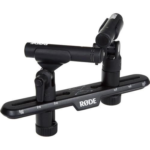 Rode M5-MP Matched Pair Small-Diaphragm Condenser Microphone Bundle with SB20 Stereo Bar, Boom Stand and XLR Cables — Drum Overhead, Choir, Orchestra, Acoustic Guitar Studio Recording Kit